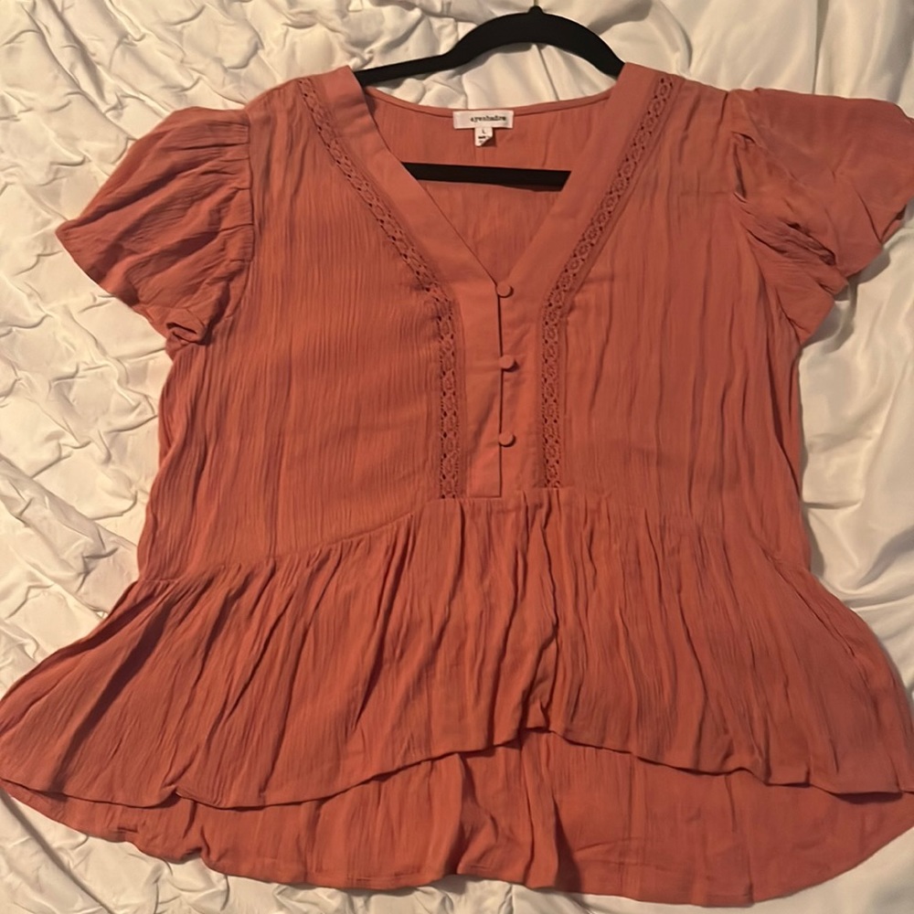 Salmon/pink/corral Blouse